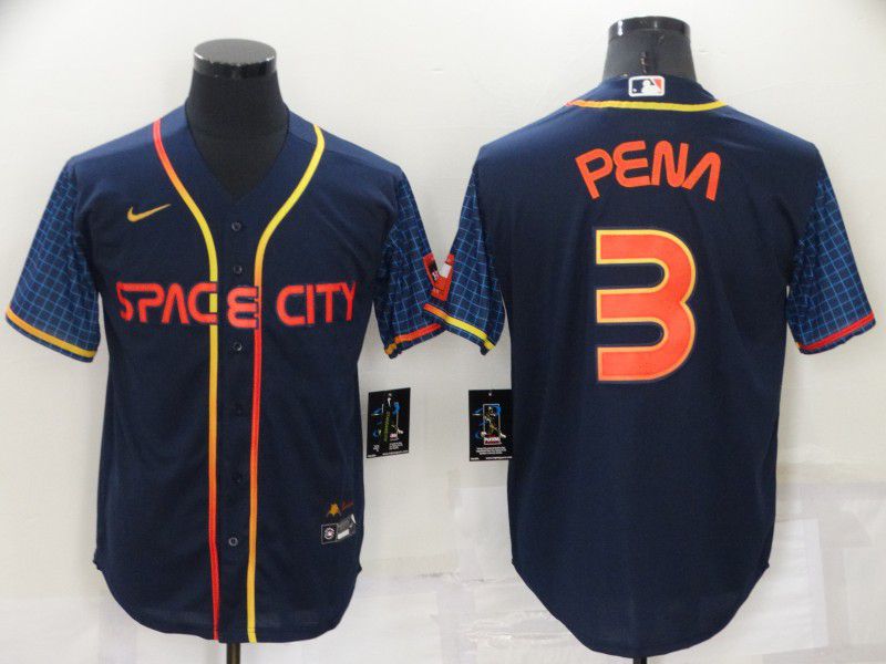 Men Houston Astros 3 Pena Blue City Edition Game Nike 2022 MLB Jersey